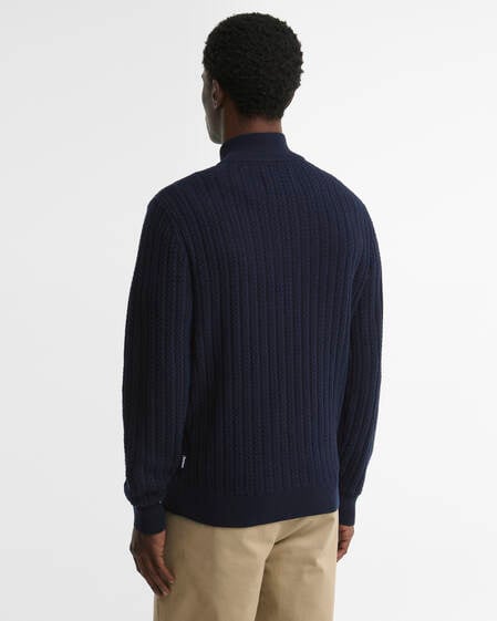 Herringbone Half-Zip Jumper Navy