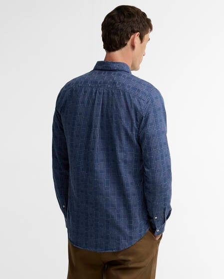 Lantern Tailored Check Long-Sleeved Shirt Navy
