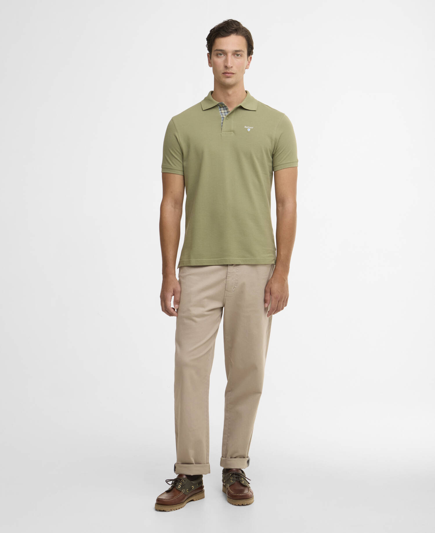 Tartan Pique Polo Shirt Laurel Green image number 1