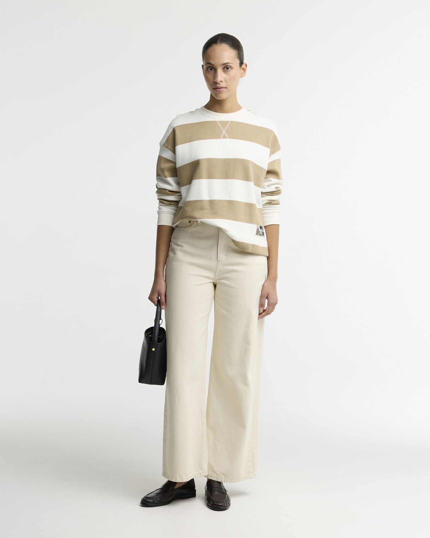Eva Striped Sweatshirt Cloud/Warm Trench
