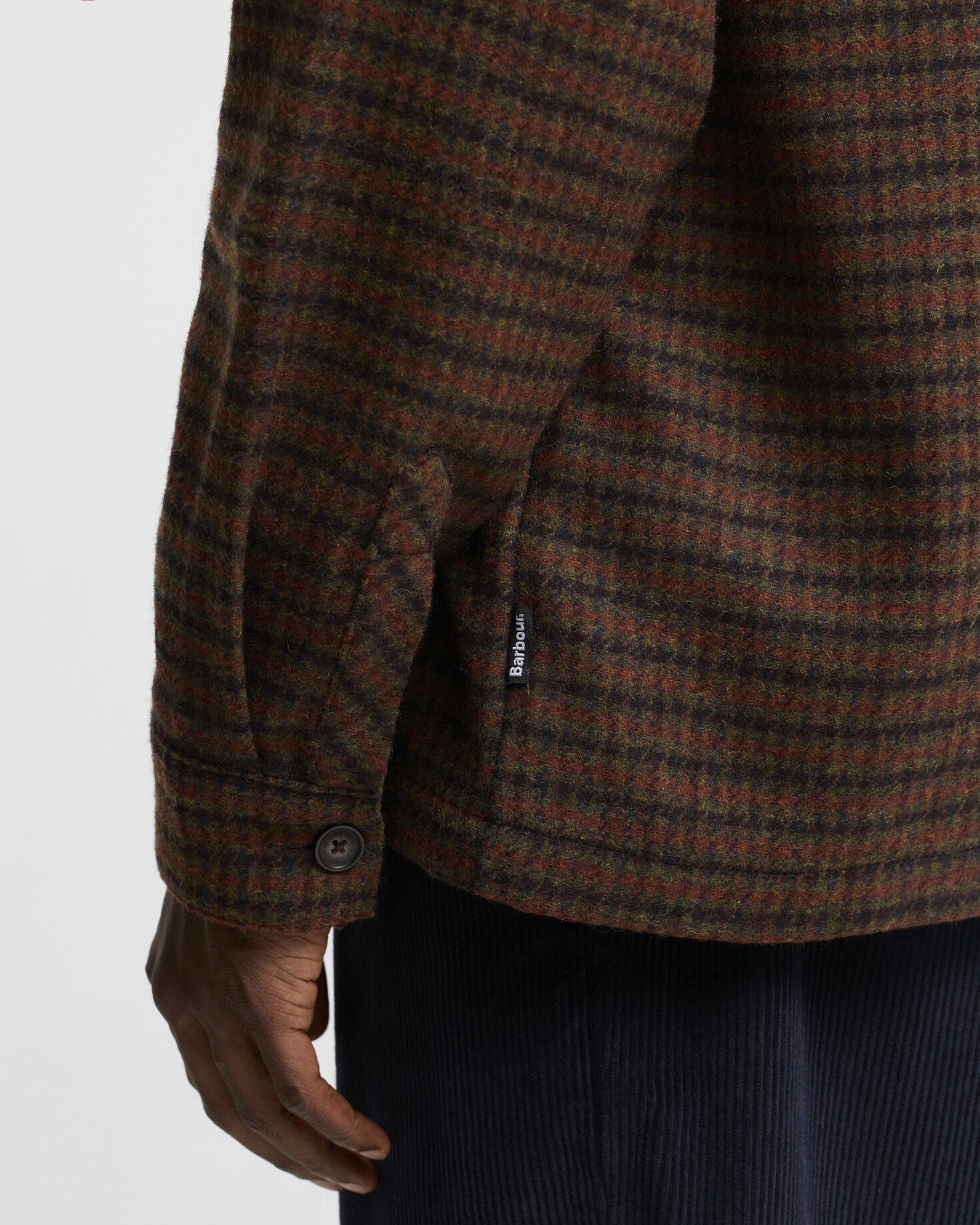 Barbour Overshirt Hatfield Houndstooth Oversized Chesnut