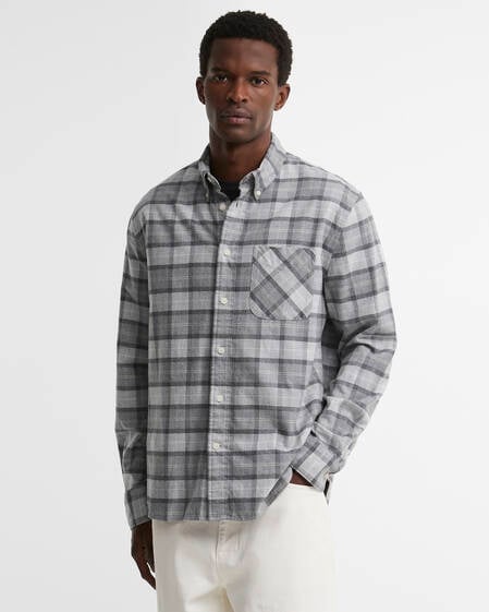 Mineral Tartan Authentic-Fit Long-Sleeved Shirt Ice Granite