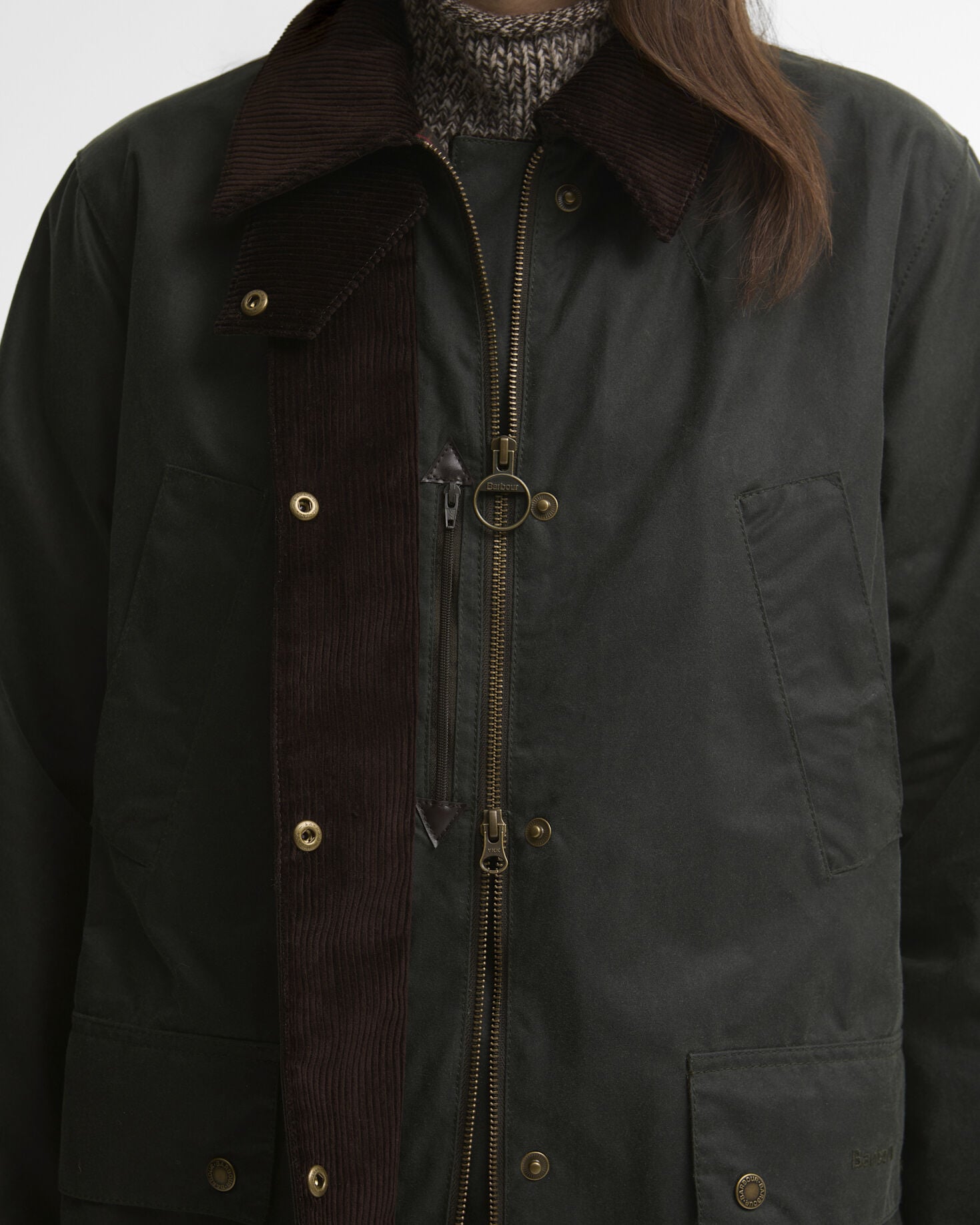Barbour Wachsjacke Antoinette Longline Sage/Classic