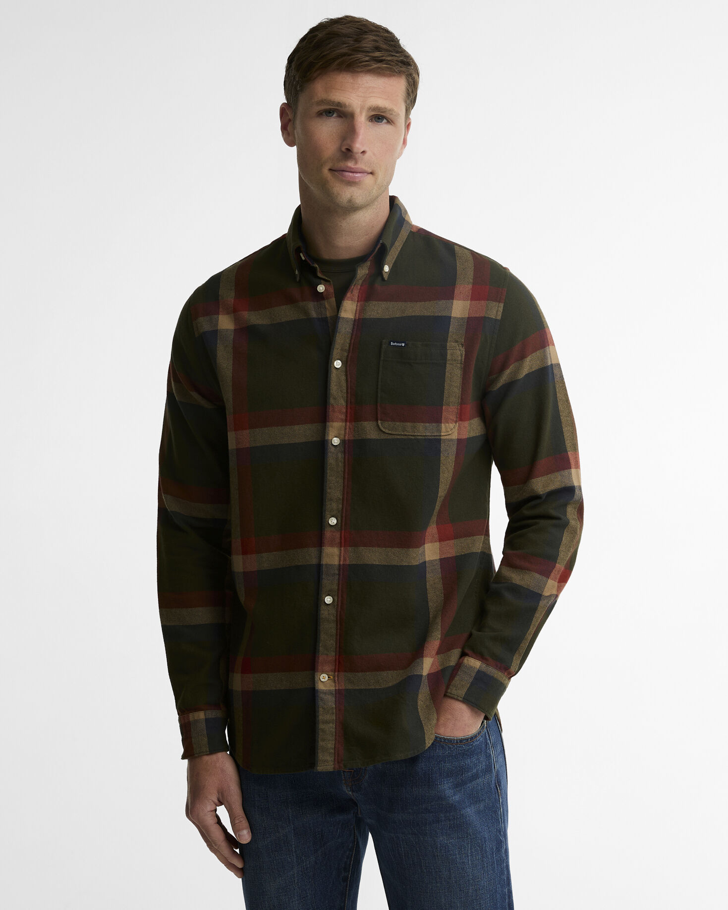 Folley Tailored Long-Sleeved Shirt Mid Olive