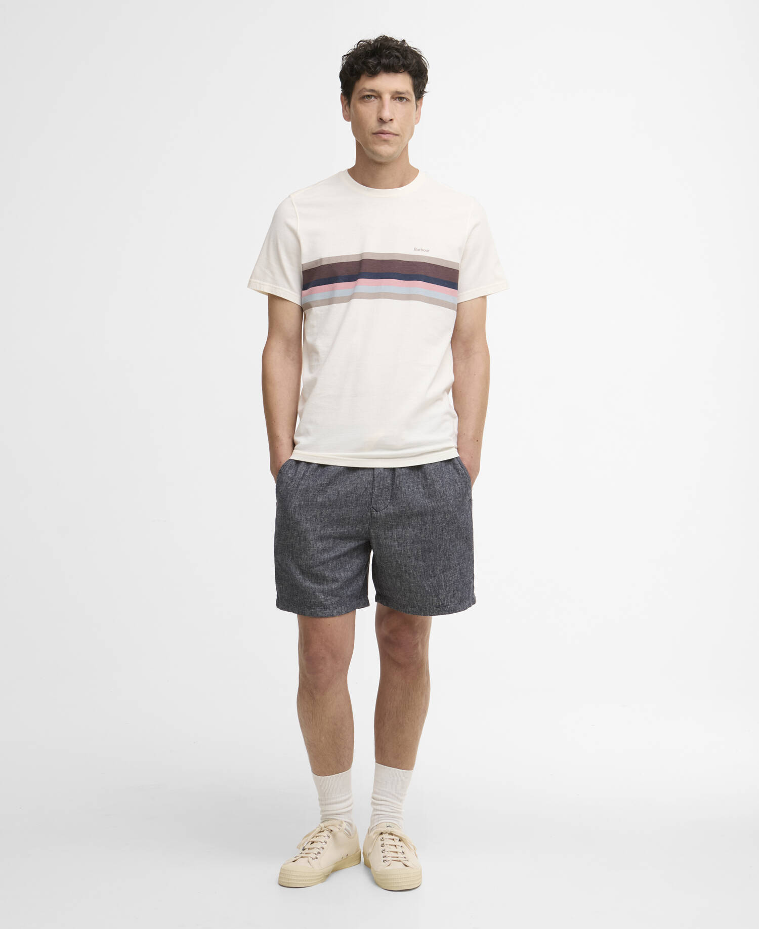 Newsham Striped T-Shirt Whisper White image number 1