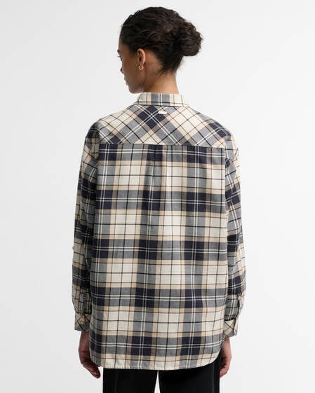 Elishaw Relaxed Long-Sleeved Shirt Lt Birchwood Tartan