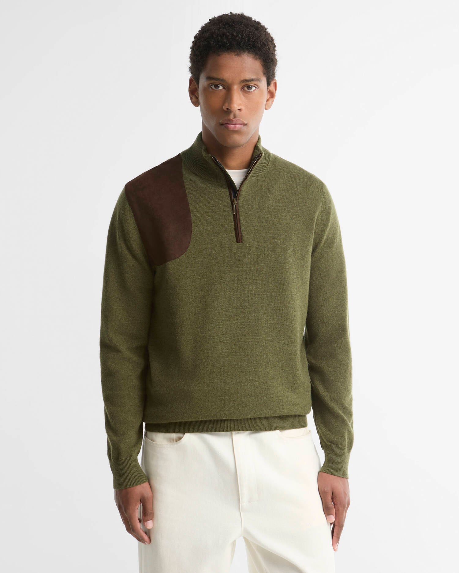 Whitworth Wool-Cashmere Half-Zip Jumper Sage image number 0