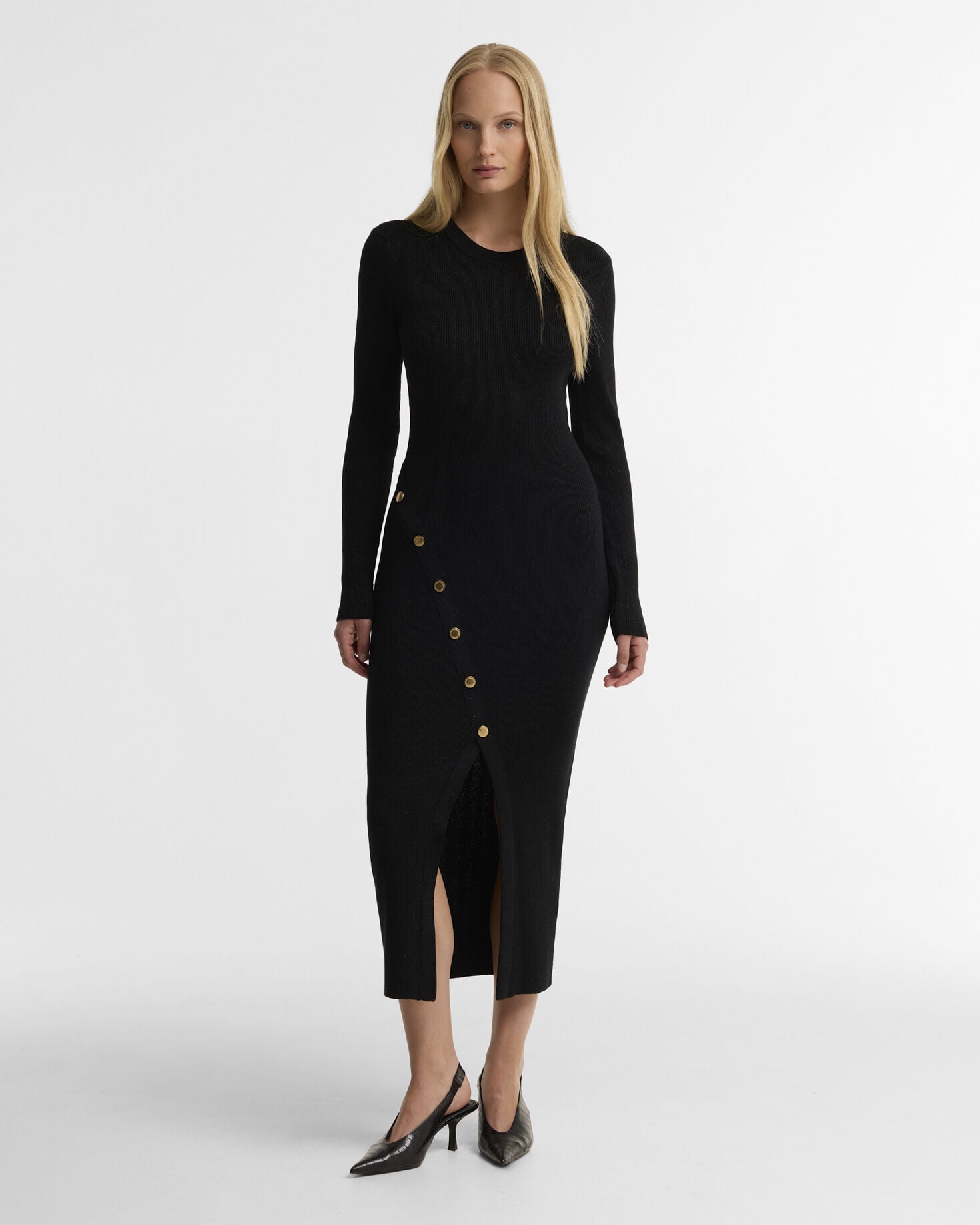 Molina Knitted Midi Dress Black