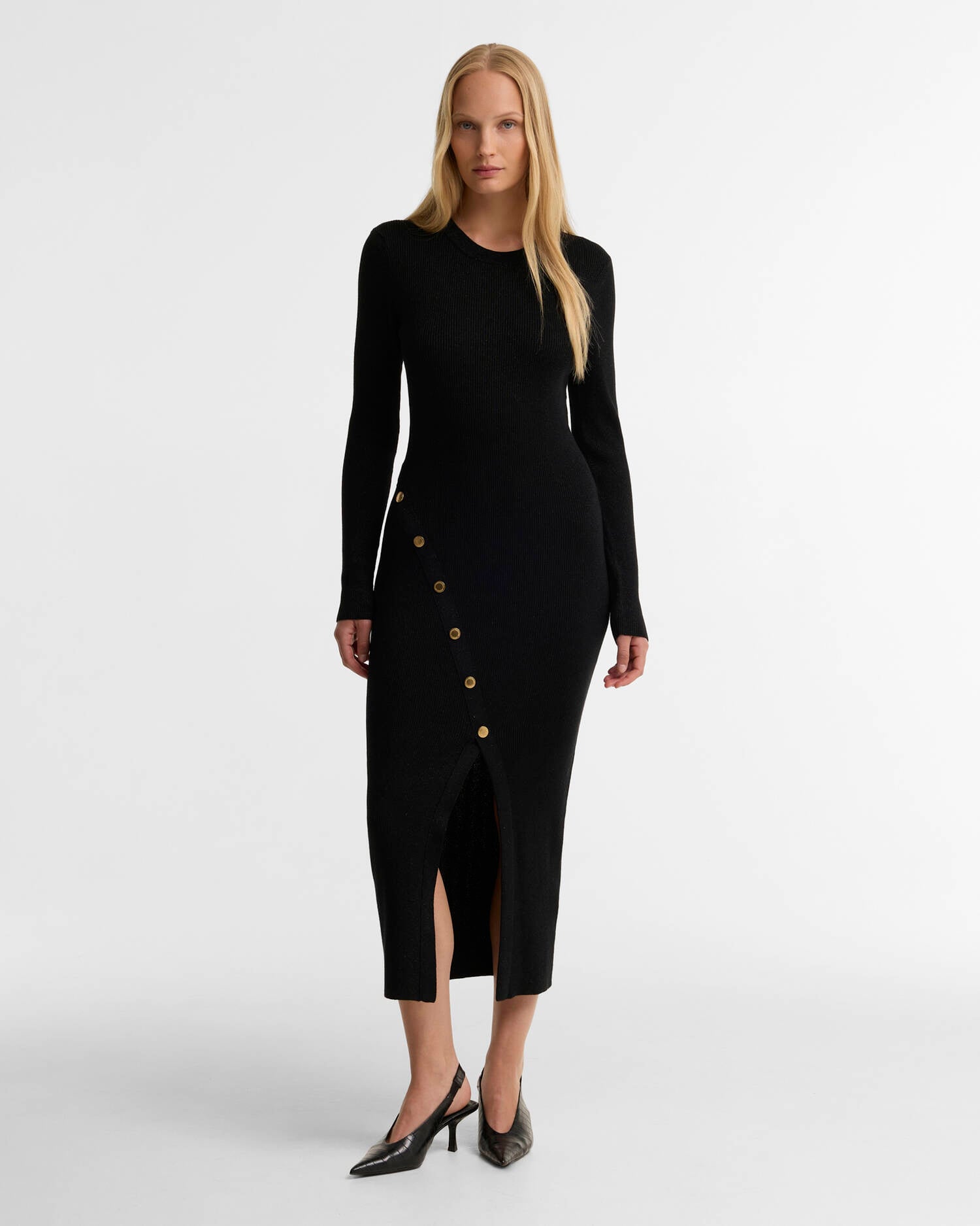 Molina Knitted Midi Dress Black image number 1