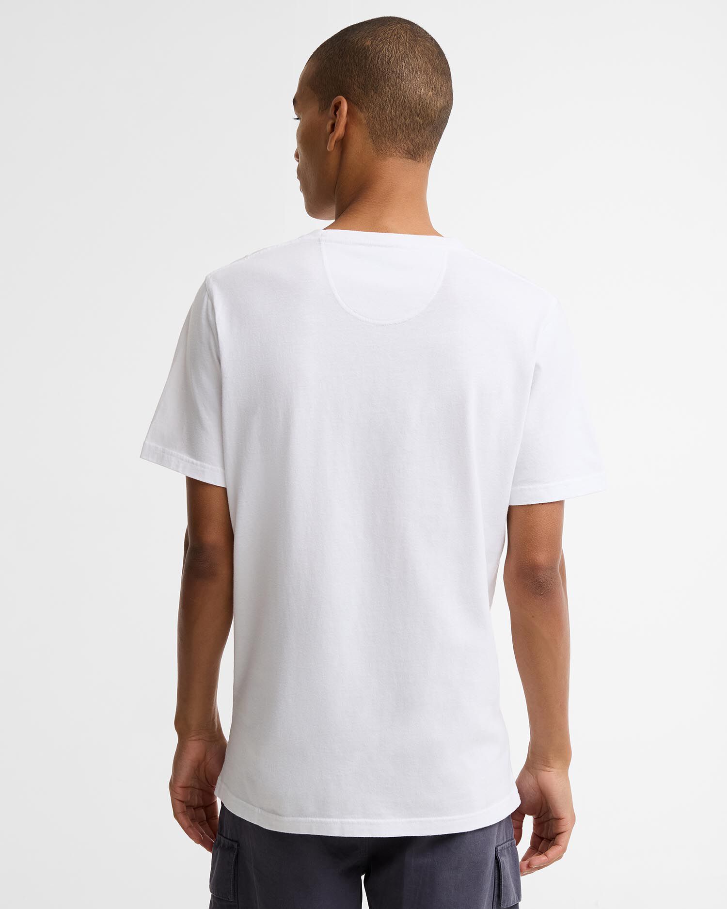 Teeside Striped Graphic Tailored T-Shirt White