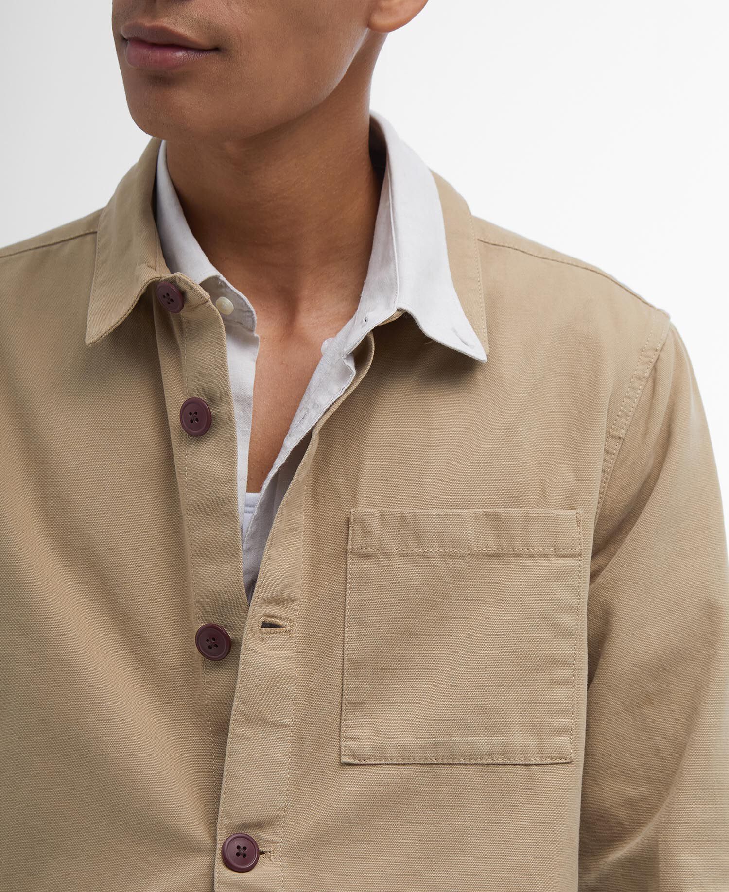 Washed Cotton Overshirt Washed Stone