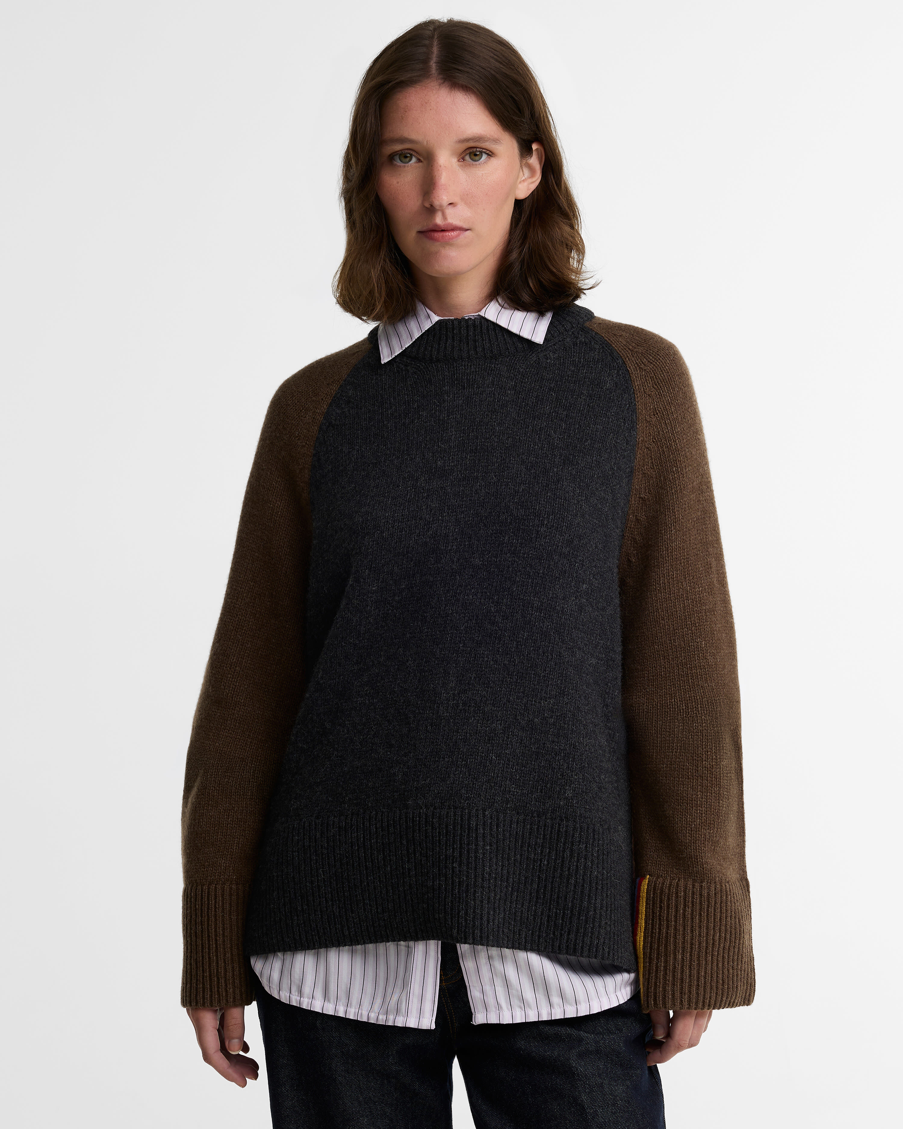 Paul Smith Loves Barbour Tyneside Wool-Blend Crew-Neck Jumper Black Multi