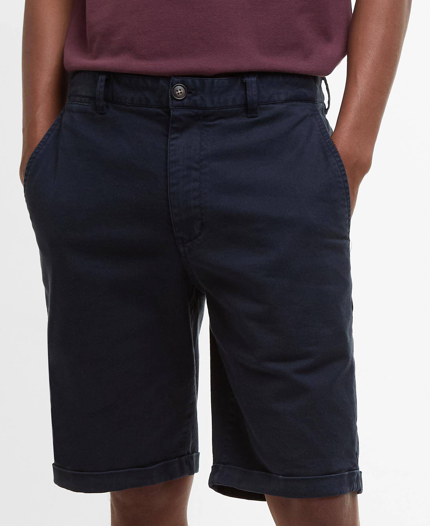 Washed Twill Chino Shorts Dark Navy image number 3