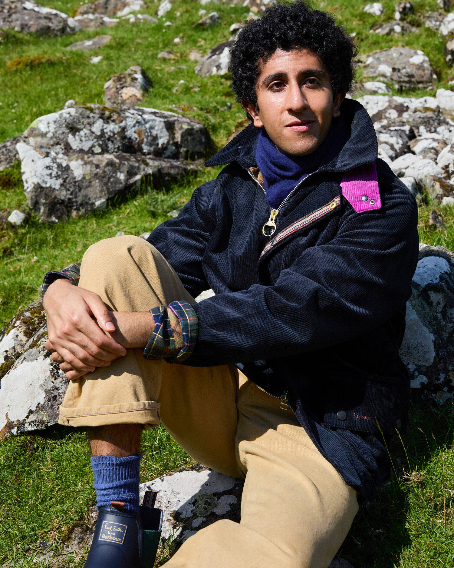 Paul Smith Loves Barbour Cord Beaufort Casual Jacket Dk Navy image number 0