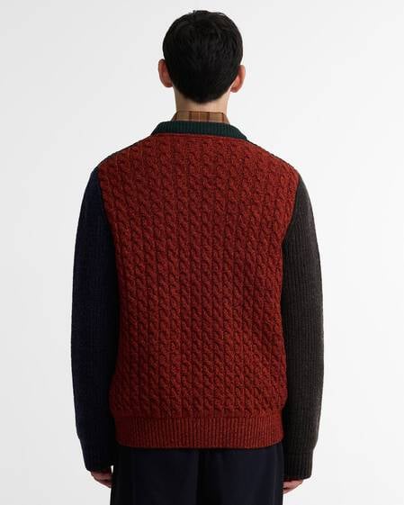 Paul Smith Loves Barbour Tyne Cable Knit Jumper Bottle Green