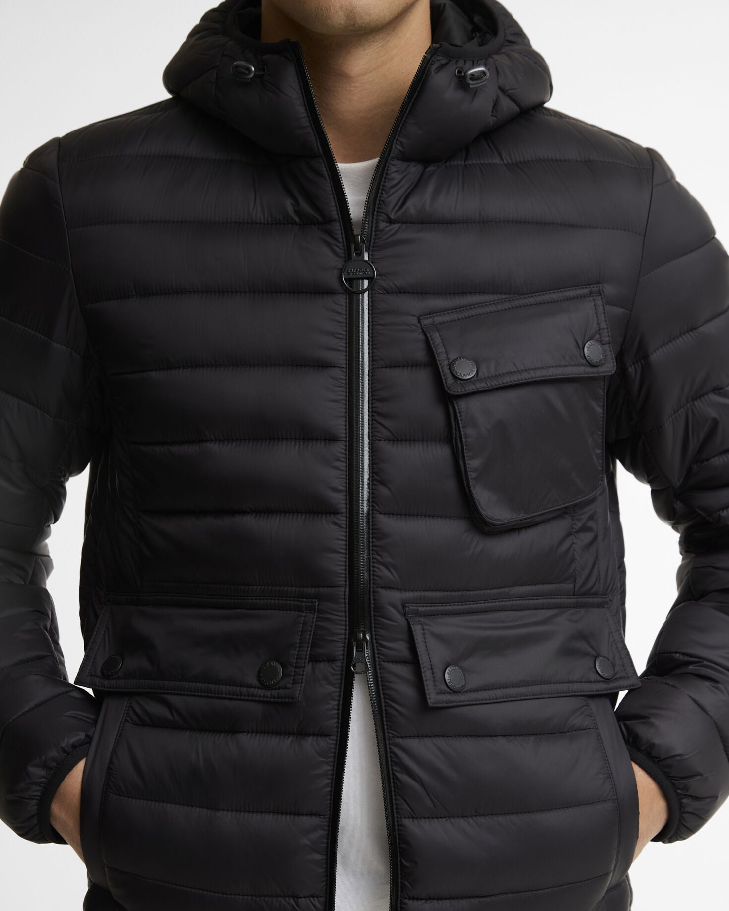 Ouston Hooded Puffer Jacket Black