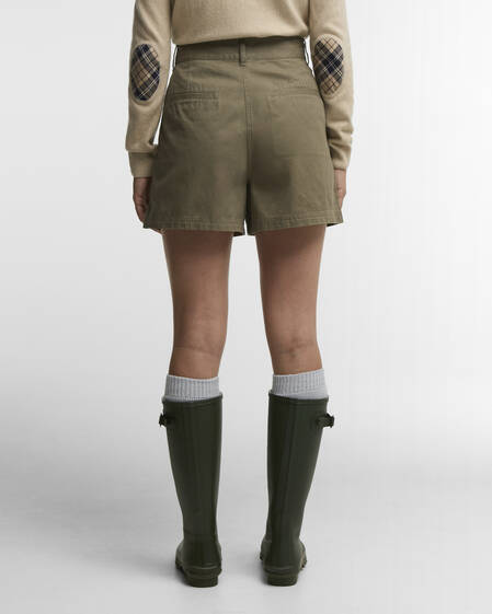 Fern Pleated Shorts Dusky Green