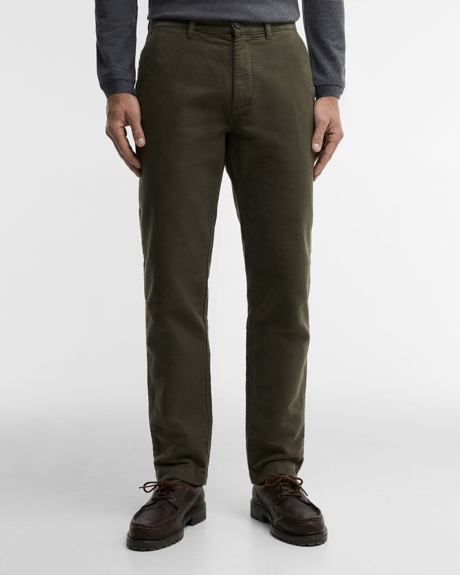 Moleskin Tailored Trousers Dark Olive