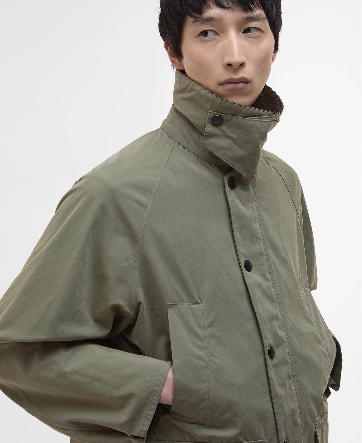 Peached Oversized Bedale Casual Jacket Fern image number 4
