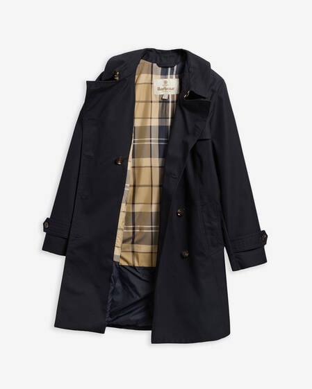 Short Greta Showerproof Trench Coat Dk Navy/Birchwood Dress