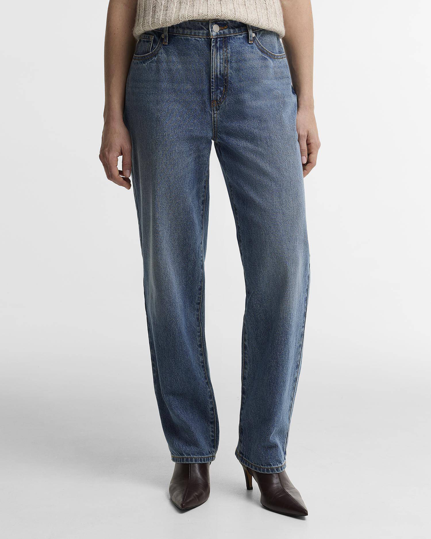 Barbour Jeans Adalyn High-Rise Straight Mid Blue image number 1