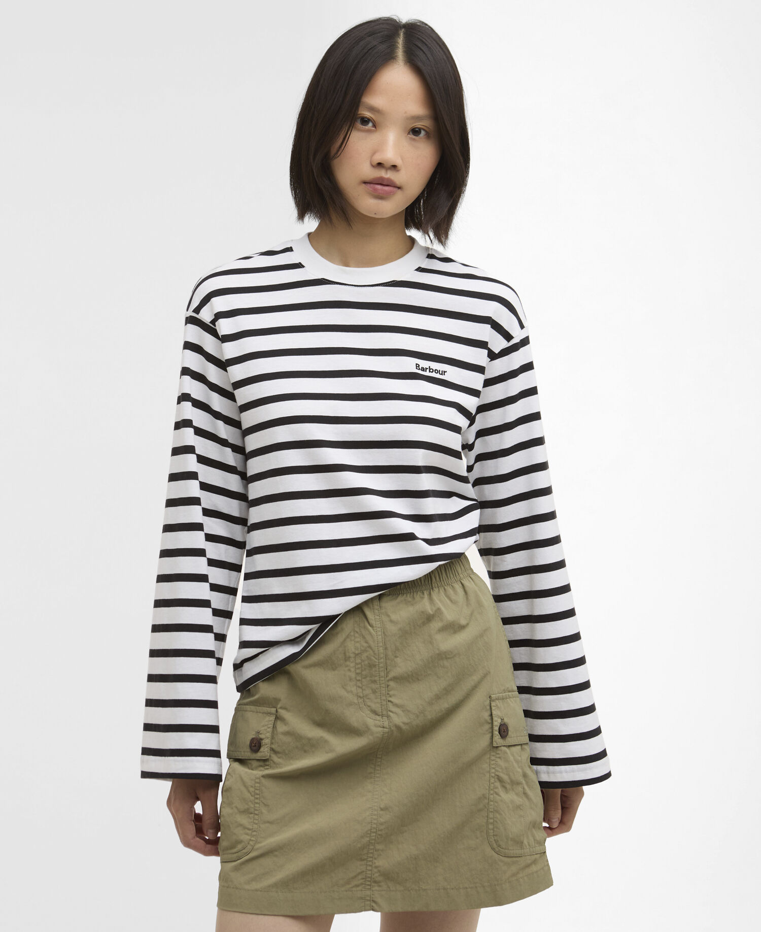 Top con motivo a righe Maureen Black Stripe