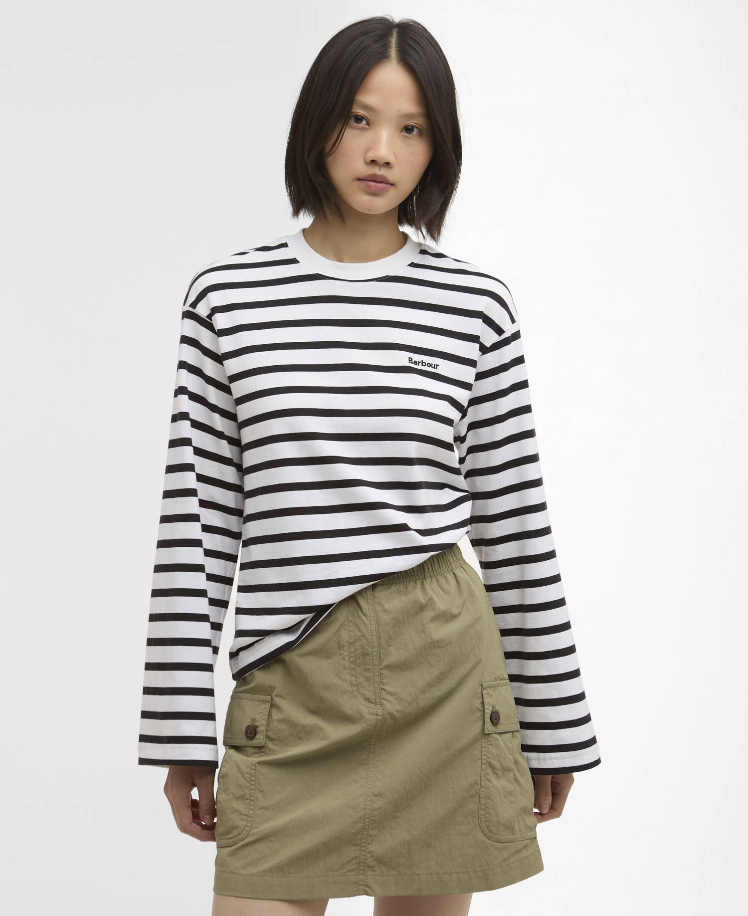 Top con motivo a righe Maureen Black Stripe image number 0