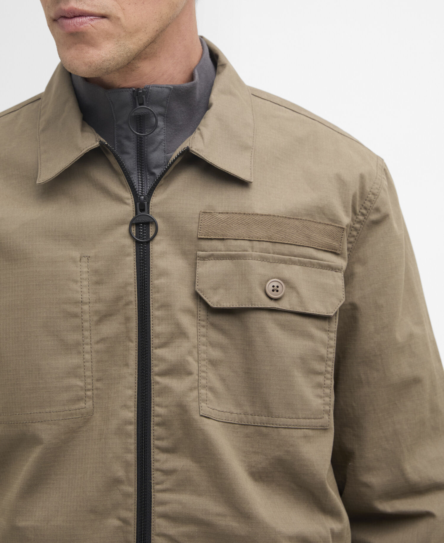 Crail Wax Ripstop Overshirt Concrete
