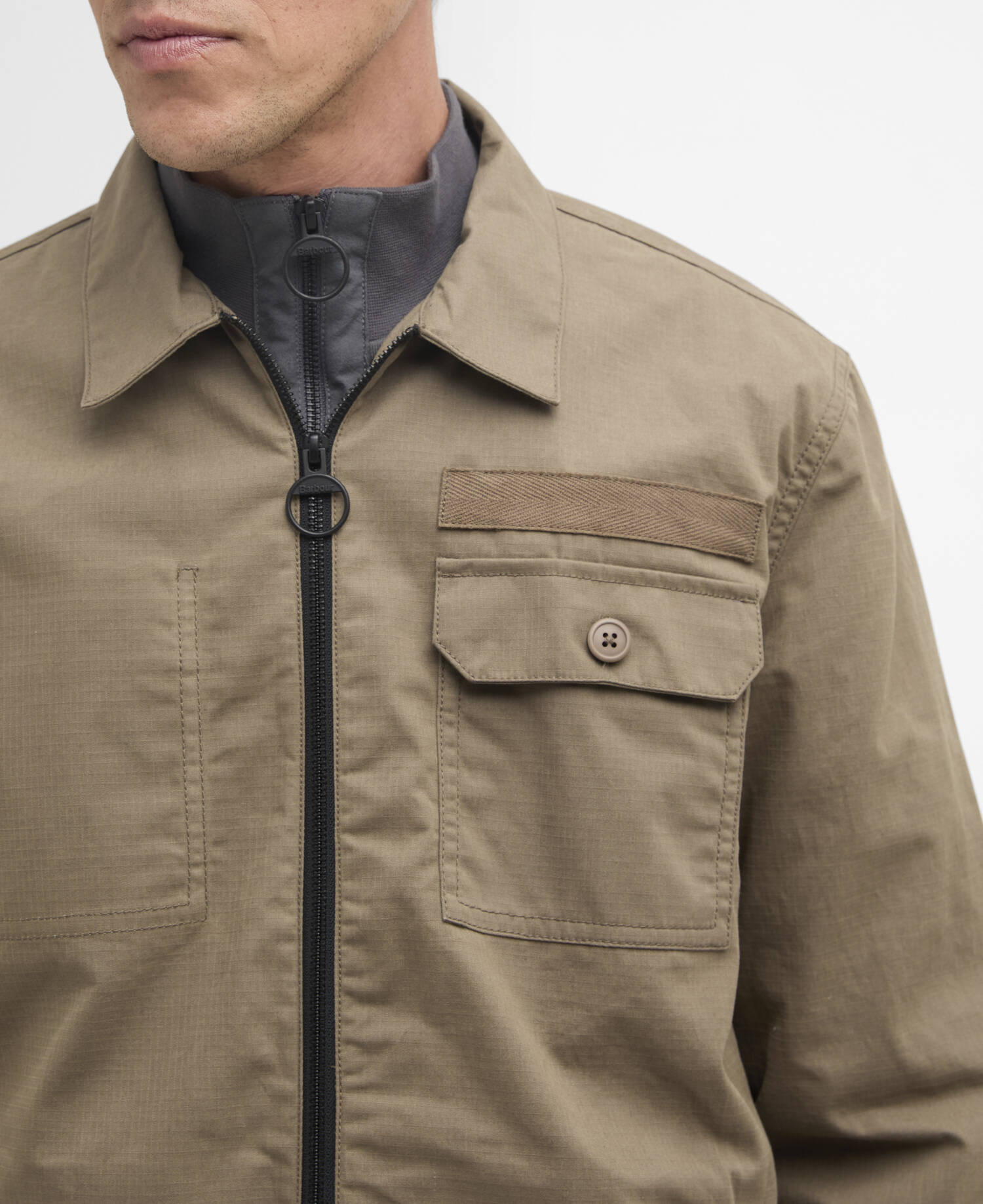Crail Wax Ripstop Overshirt Concrete image number 2