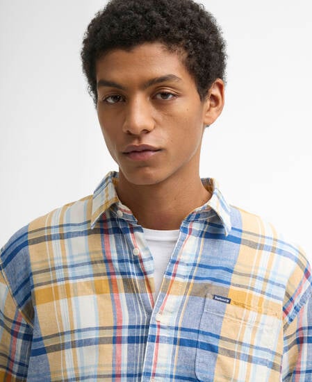Holwick Checked Long-Sleeved Relaxed Shirt Blue