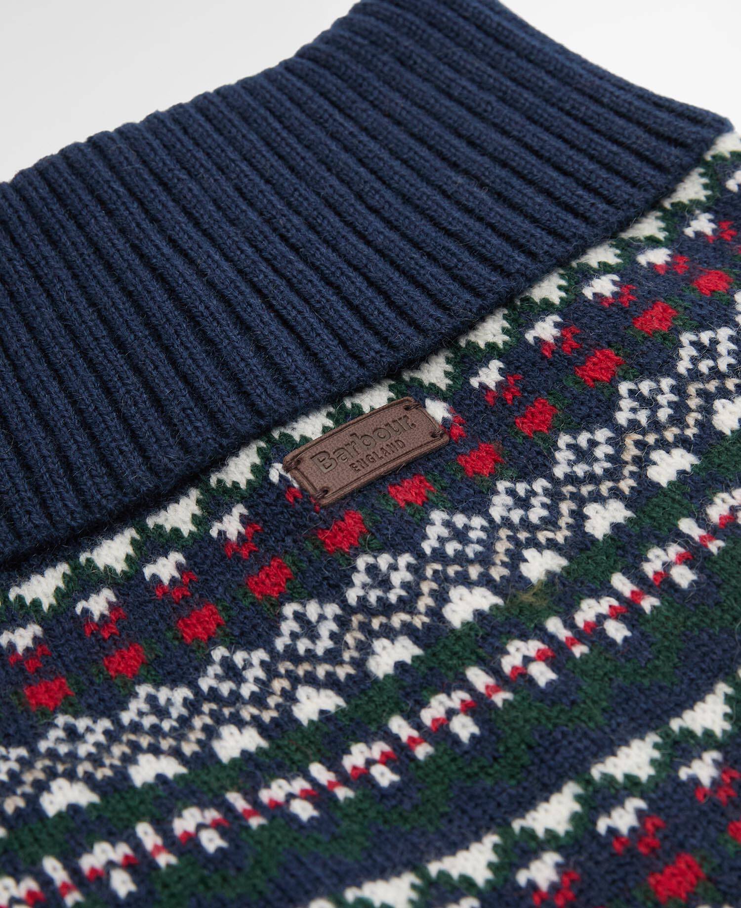 Marlow Fair Isle Dog Jumper Navy Festive image number 2