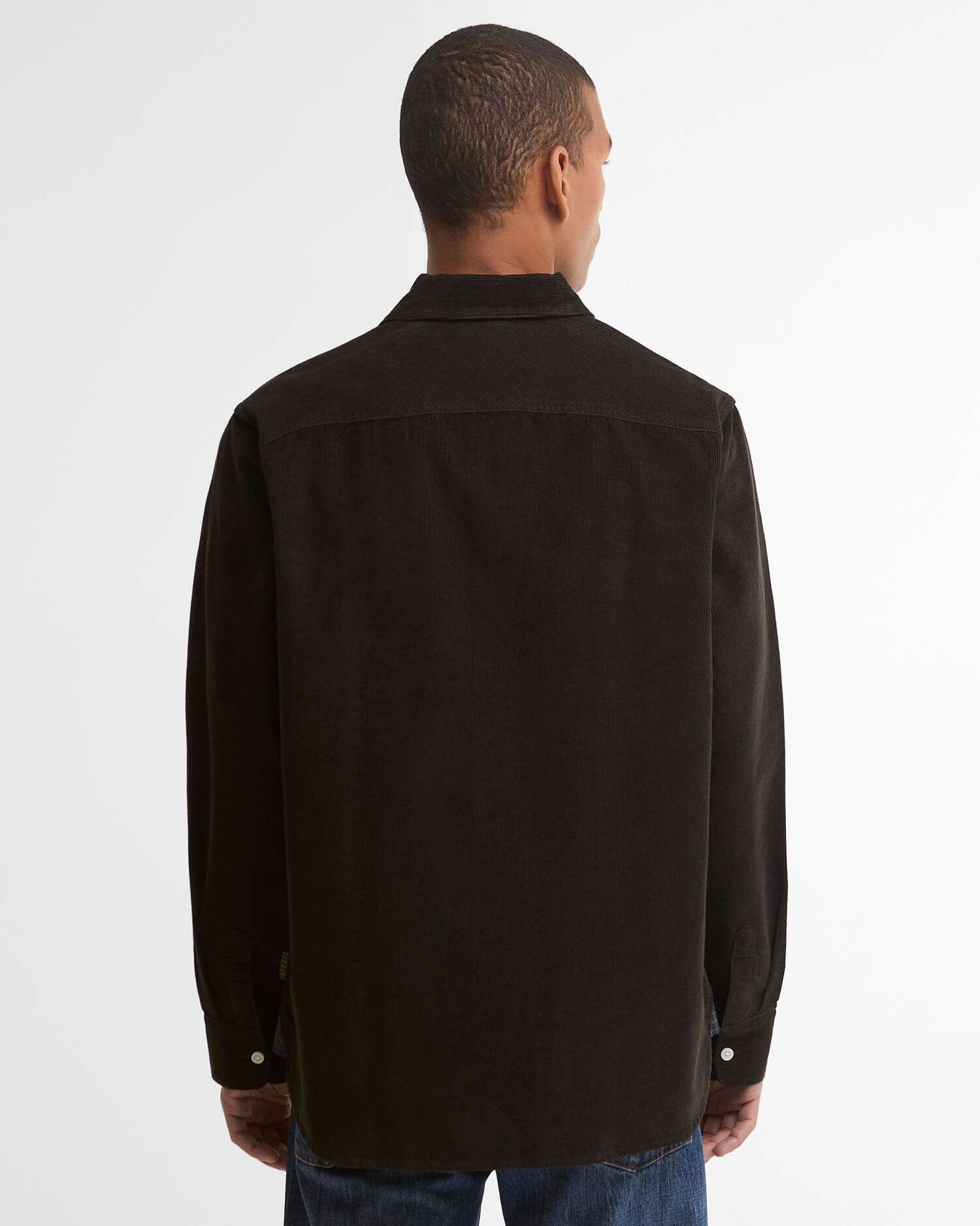 Camicia a coste sottili con maniche lunghe e taglio classico Brown image number 2