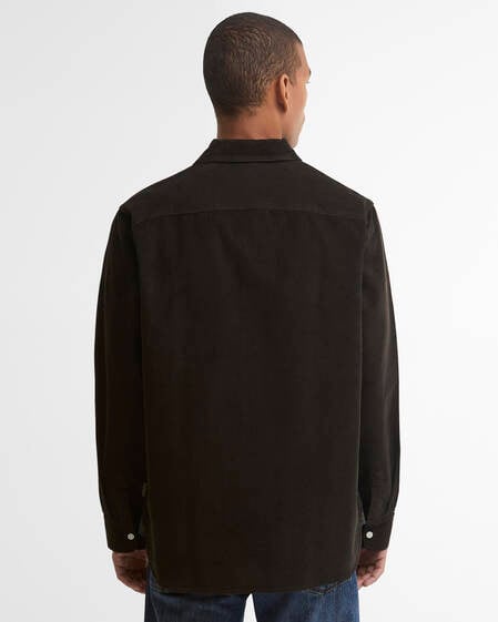 Camicia a coste sottili con maniche lunghe e taglio classico Brown