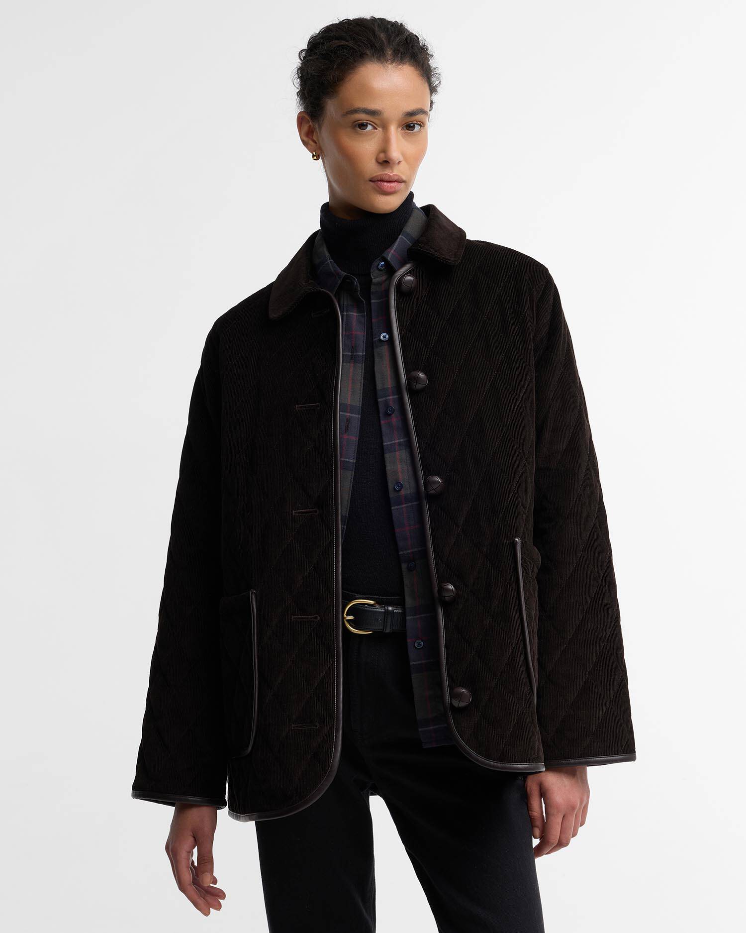 Marlow Corduroy Quilted Jacket Dk Brown/Shadow Classic image number 0