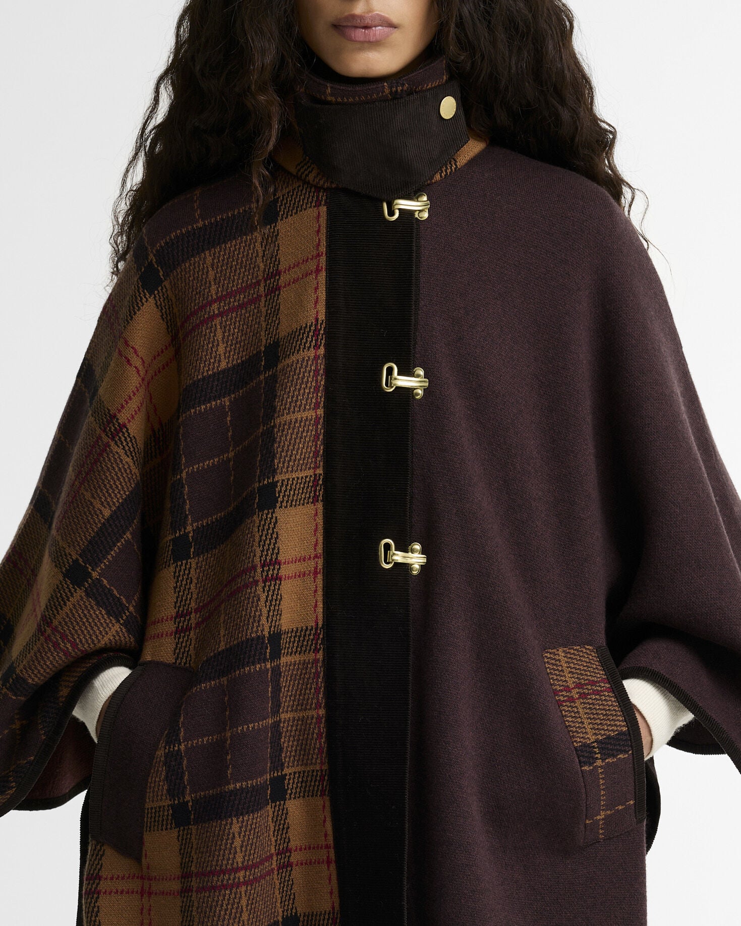 Elva Wool-Blend Cape Multi