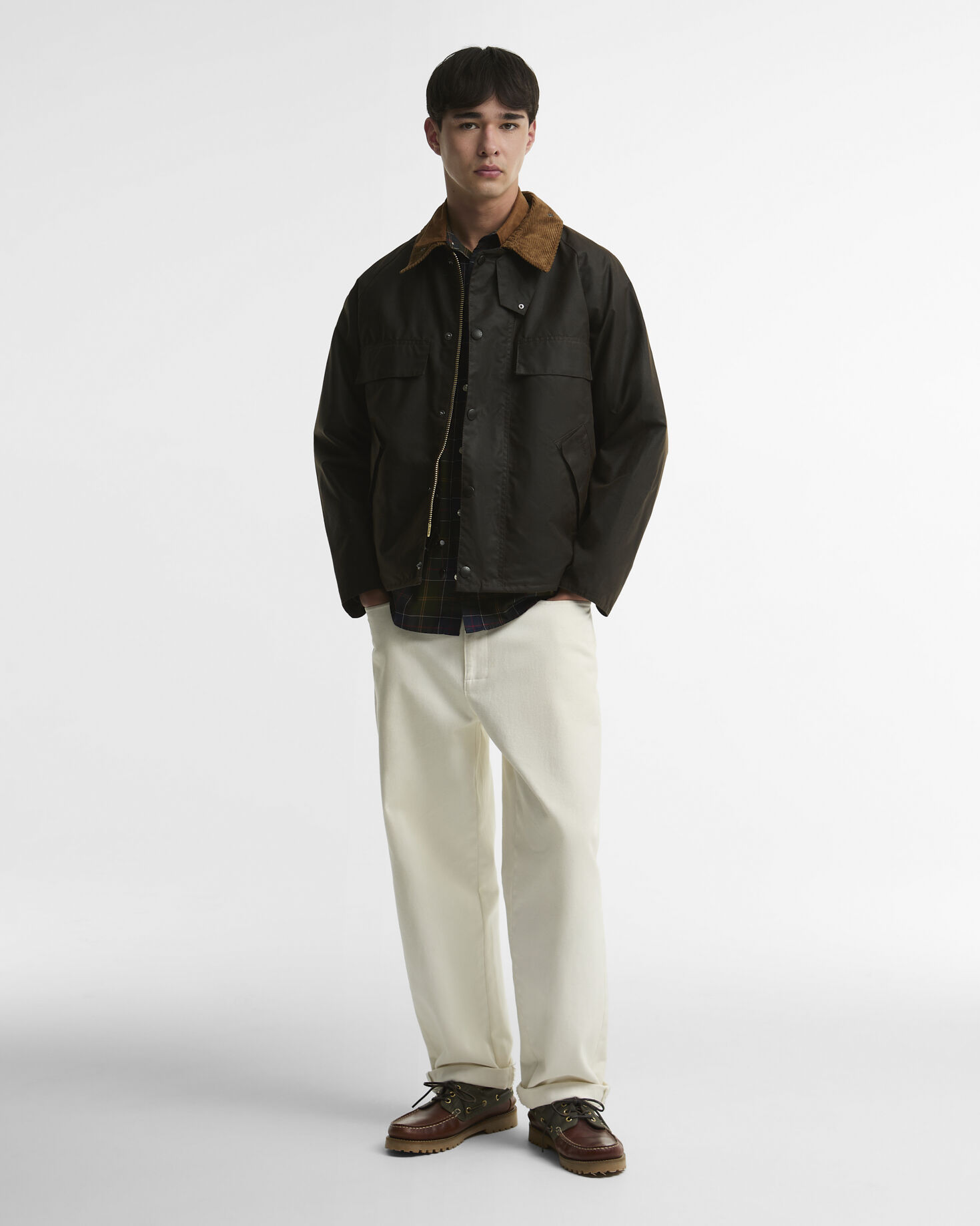 Four Pocket Transport Waxed Jacket Dark Brown