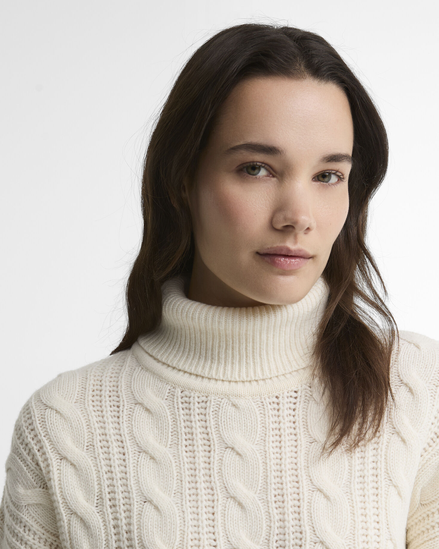 Barbour Rollkragenpullover Agatha Wool Cable Knit Ecru