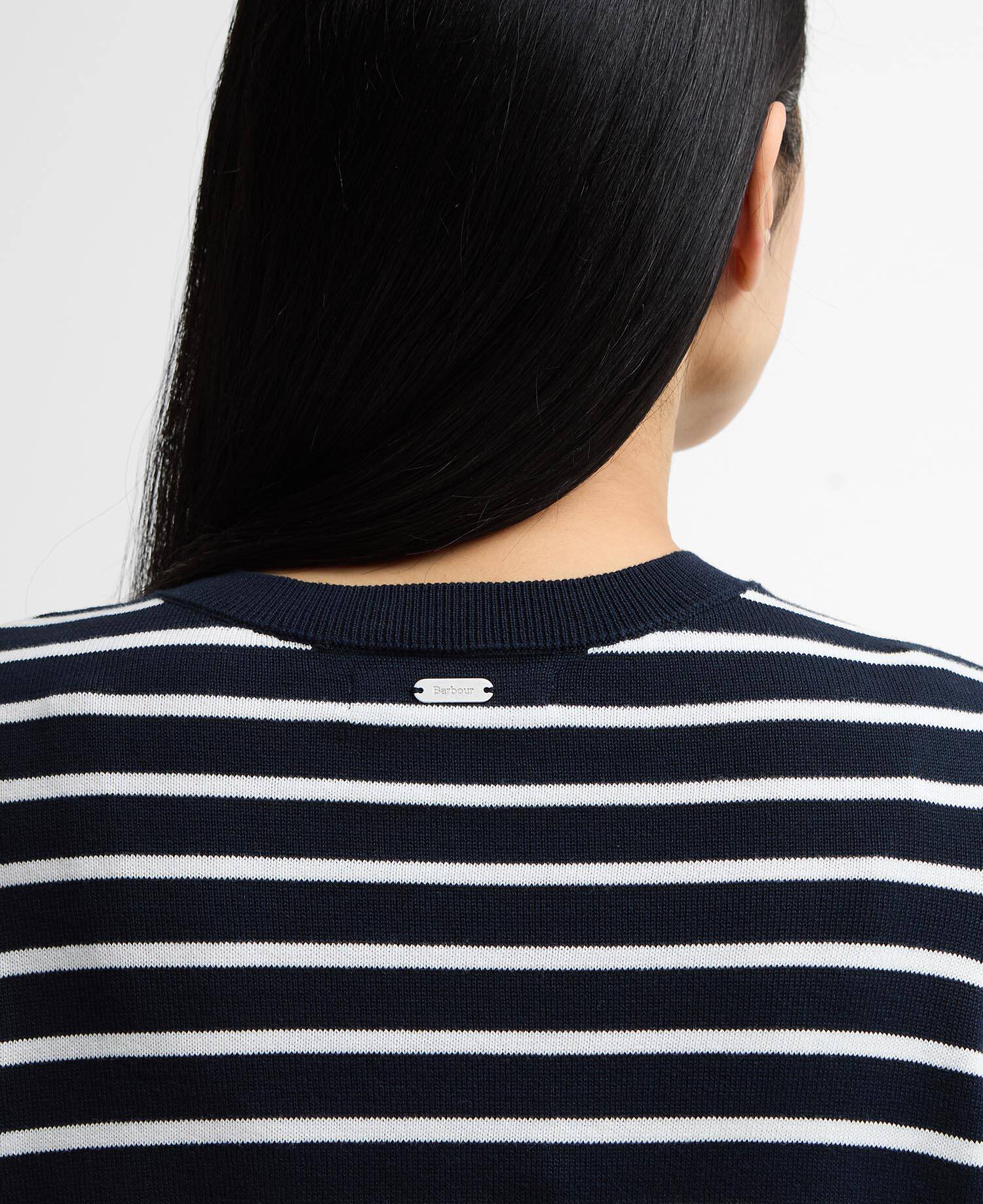 Baiton Striped Cardigan Dark Navy Stripe image number 4