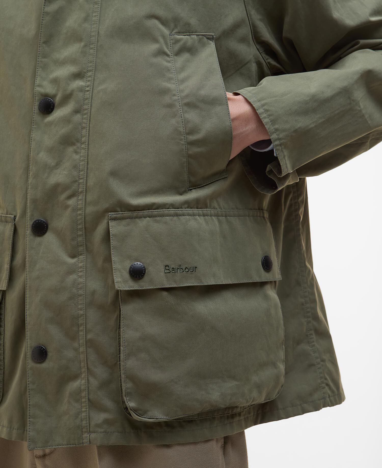 Peached Oversized Bedale Casual Jacket Fern