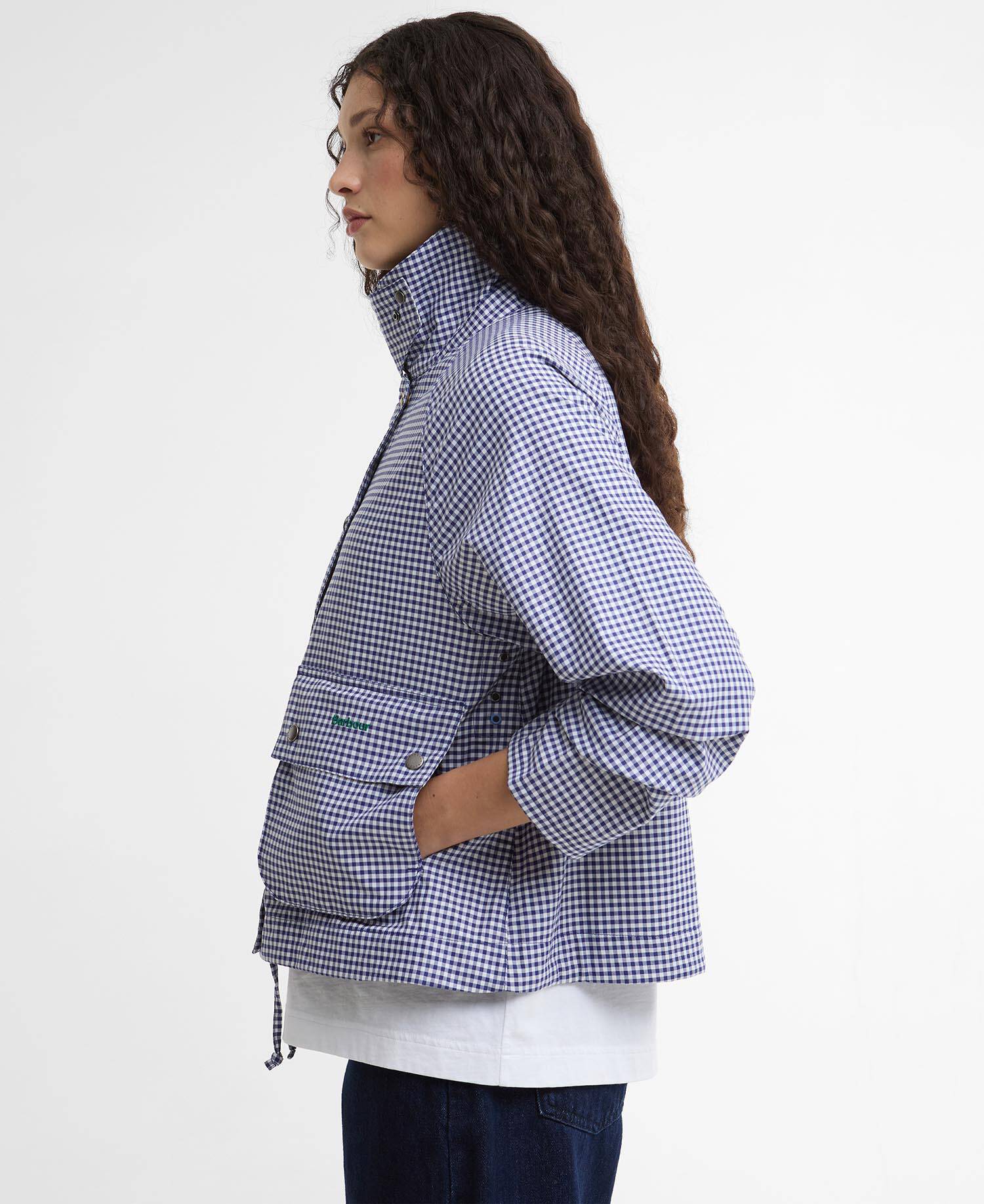 Paul Smith Loves Barbour Gingham Spey Casual Jacket Navy/White Gingham image number 5