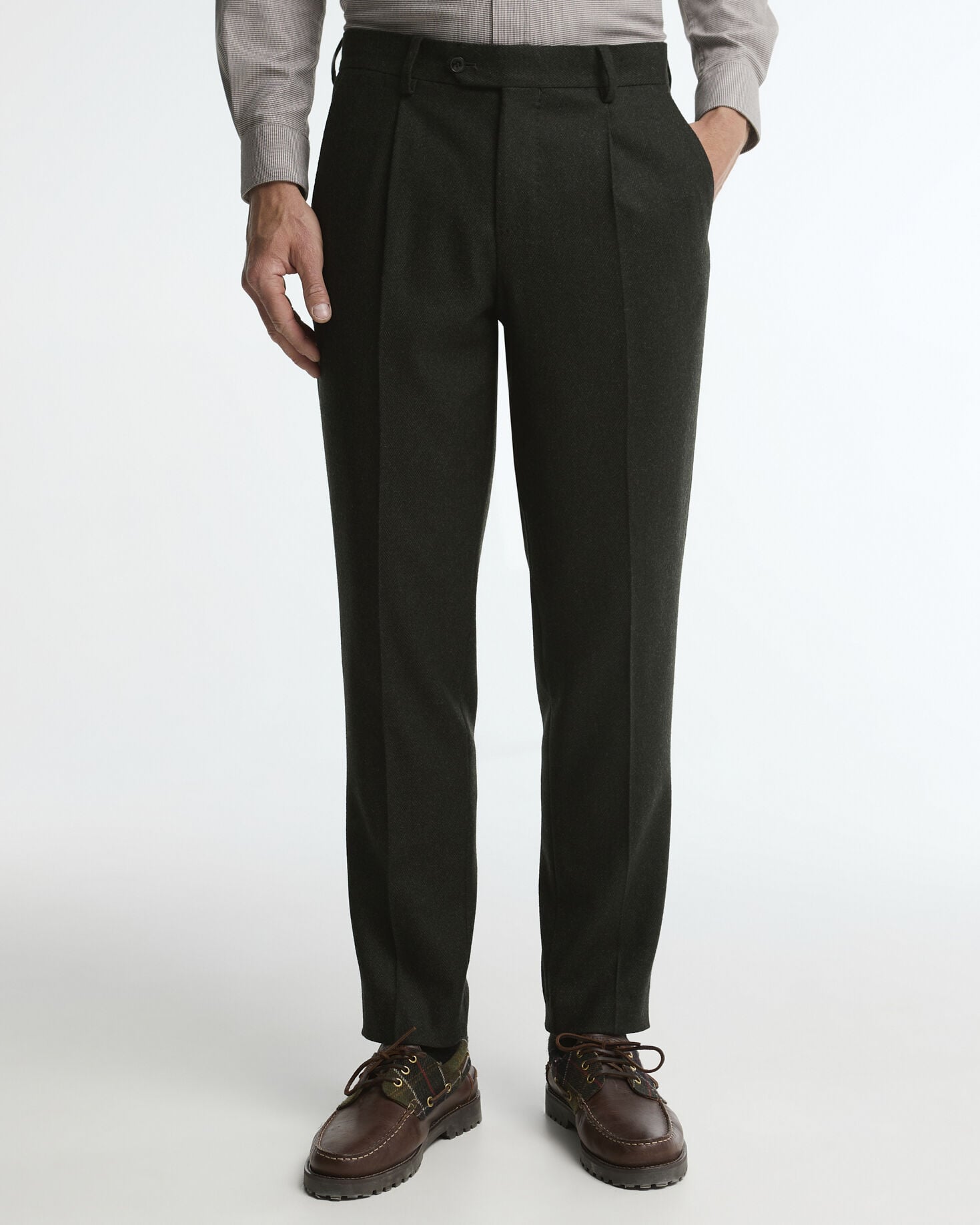 Barbour Hose Fairford Herringbone Tailored Navy