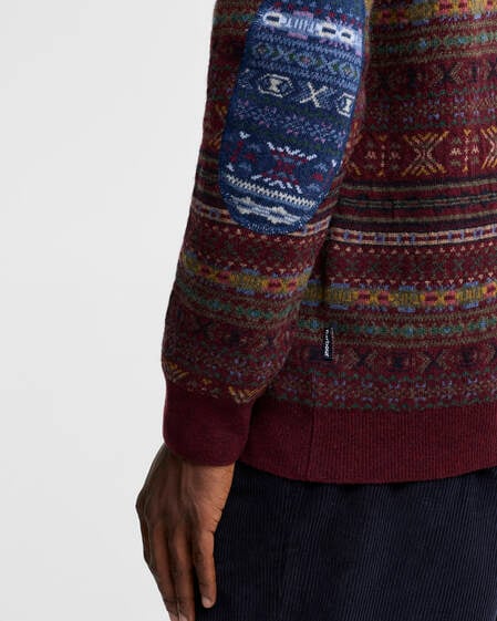 Maglione girocollo Dalehead Fair Isle Wine