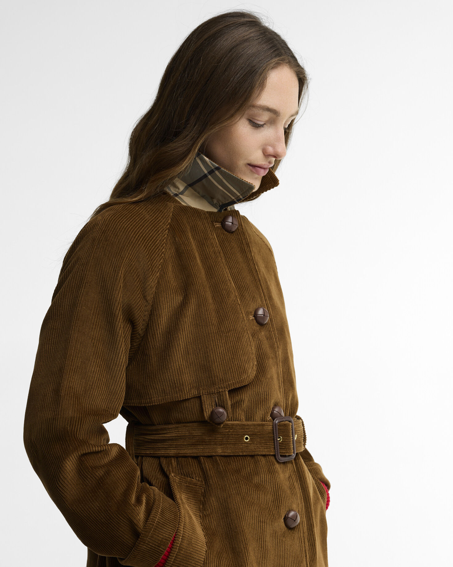 Antonella Cord Trench Coat Tan/Birchwood Dress
