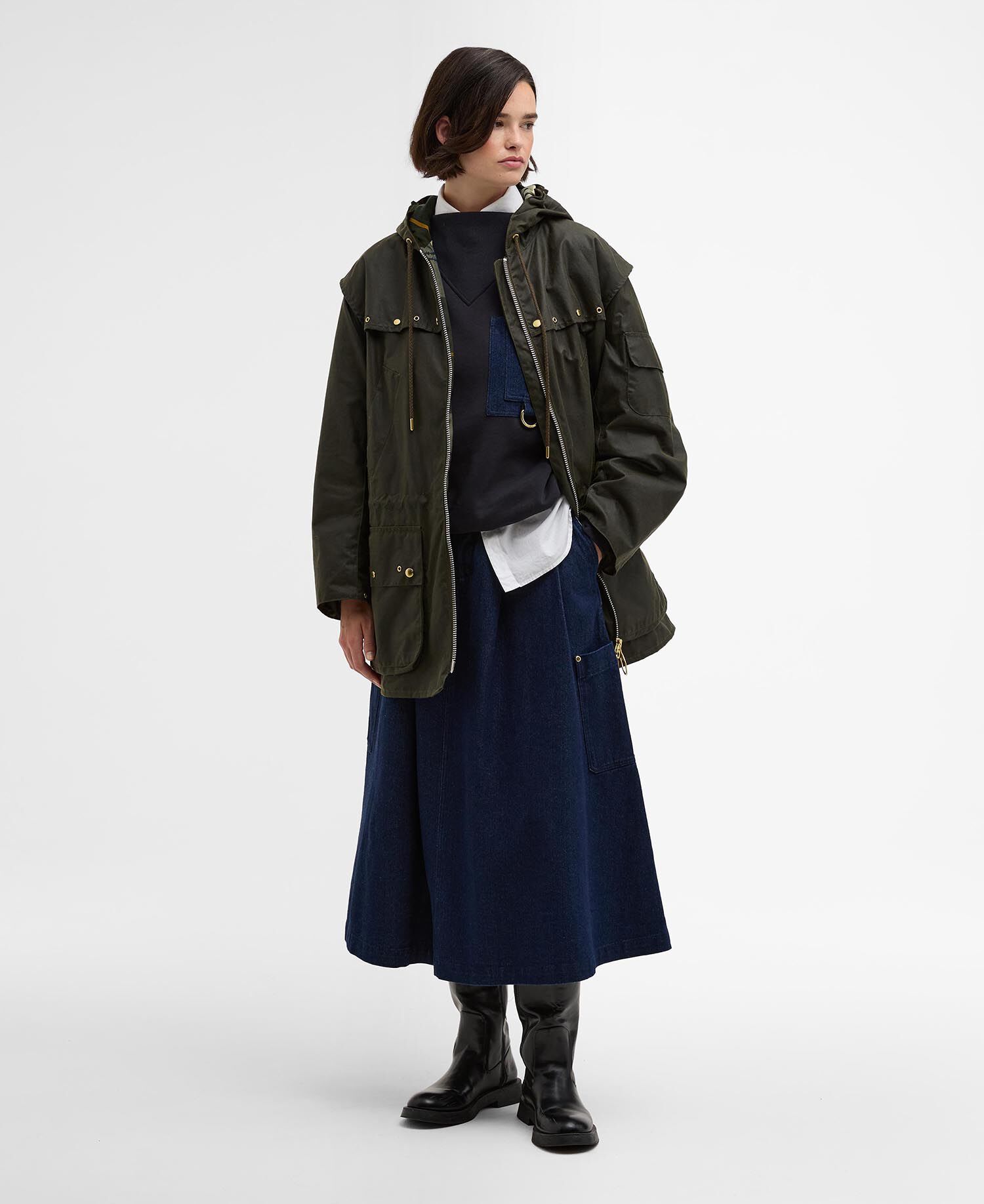 Wachsjacke Aberford Archive Olive/Ancient Tartan