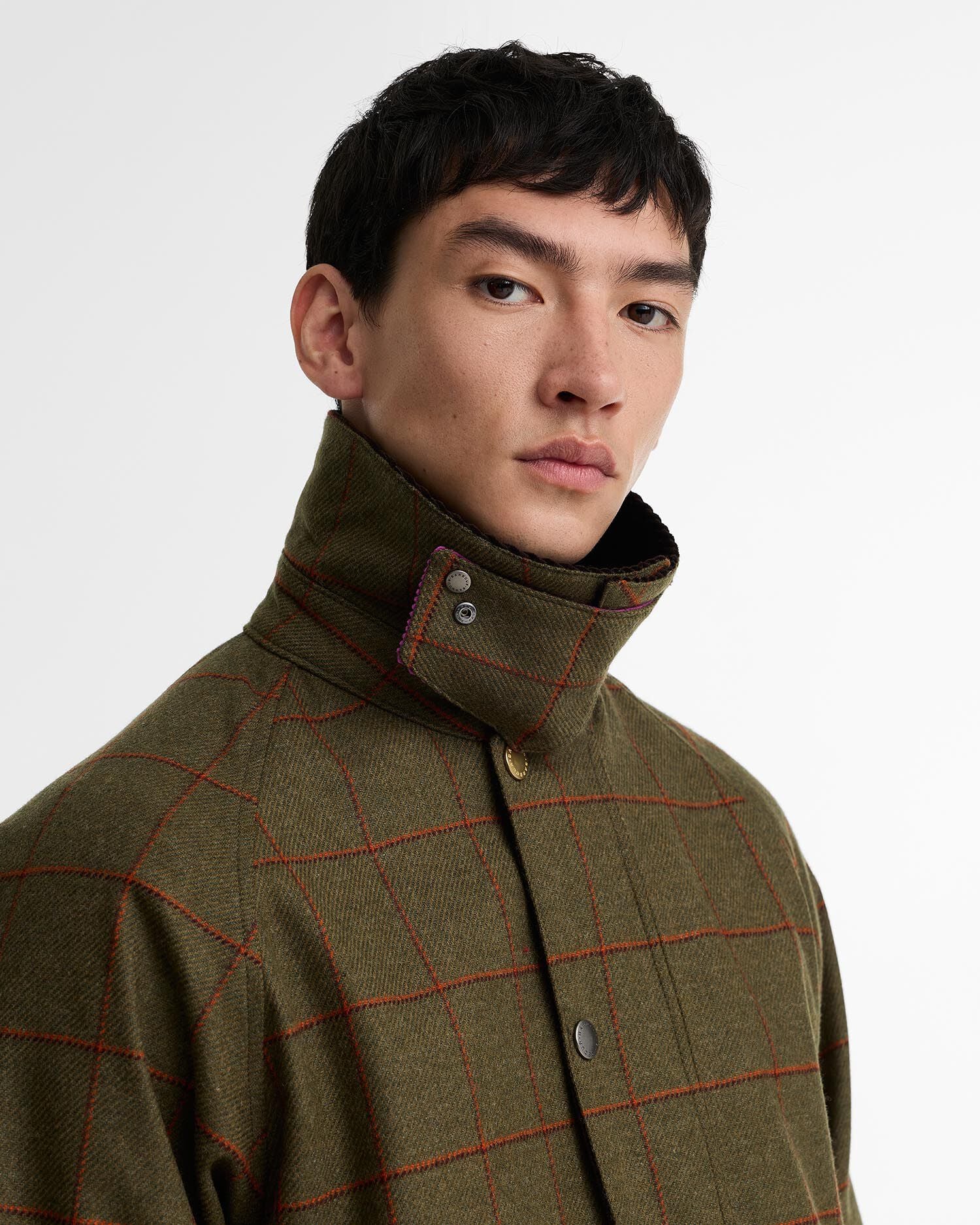 Paul Smith Loves Barbour Beaufort Wool Jacket Olive Window Pane