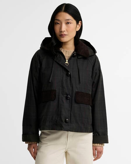Adina Checked Waxed Jacket Classic Tartan