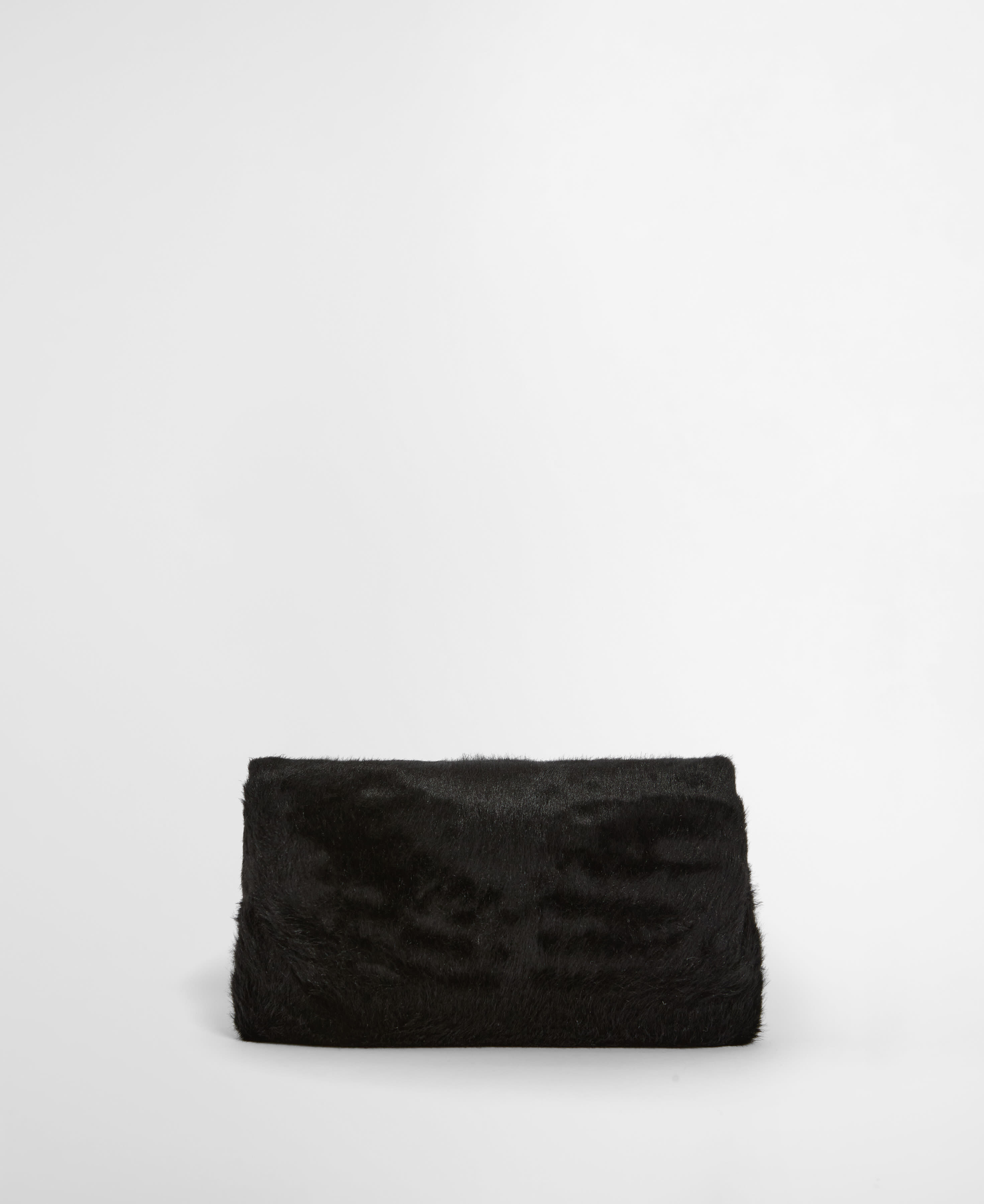 Faux-Fur Crossbody Bag Black