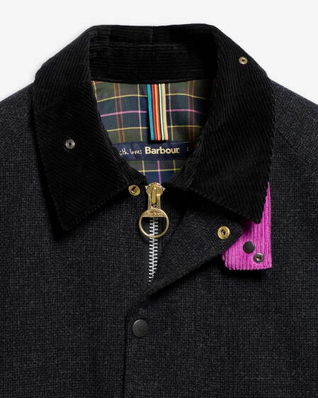 Paul Smith Loves Barbour Transport Wool Jacket Charcoal
