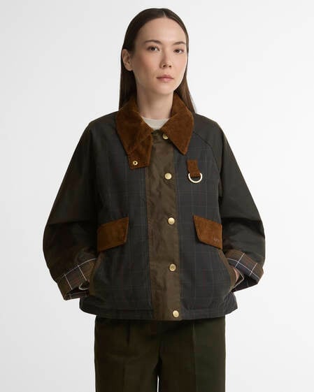 Irene Waxed Jacket Classic/Olive/Beech