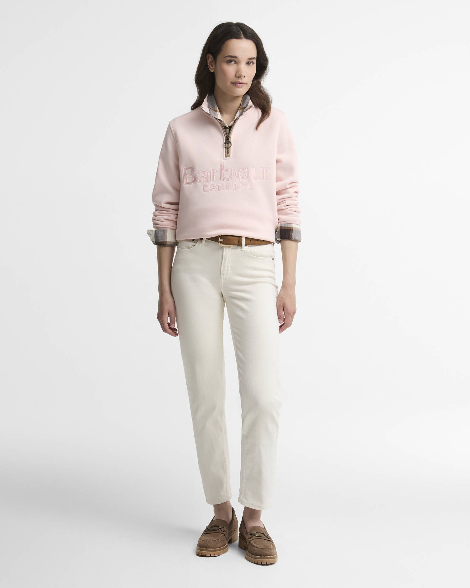 Cynthia Quarter-Zip Jumper Pink Blush image number 1